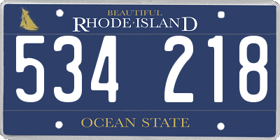RI license plate 534218