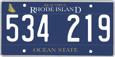 RI license plate 534219