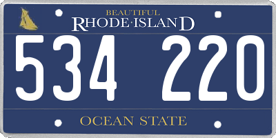 RI license plate 534220