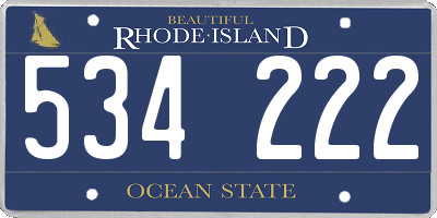 RI license plate 534222