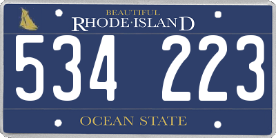 RI license plate 534223