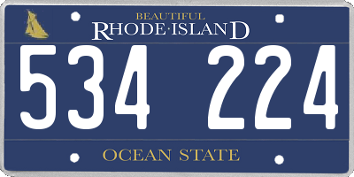 RI license plate 534224