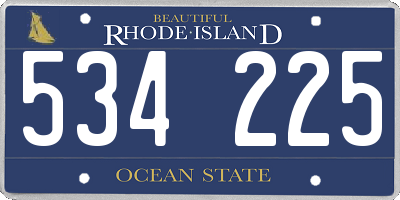 RI license plate 534225