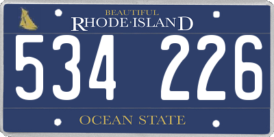 RI license plate 534226