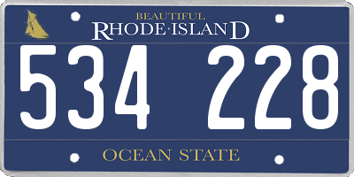 RI license plate 534228