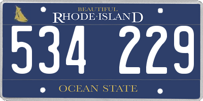 RI license plate 534229