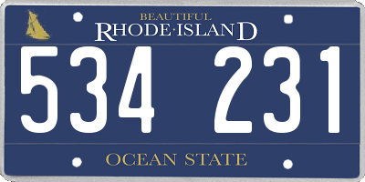 RI license plate 534231