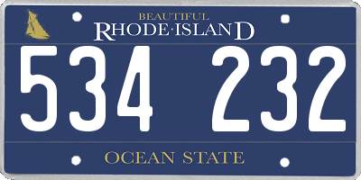 RI license plate 534232