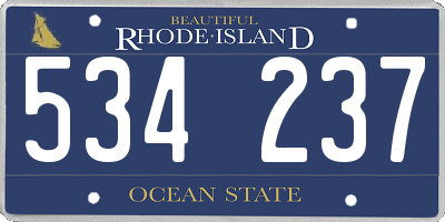 RI license plate 534237