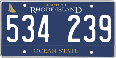 RI license plate 534239