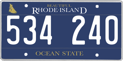 RI license plate 534240
