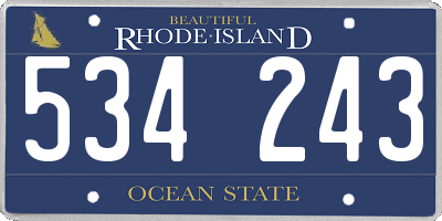 RI license plate 534243
