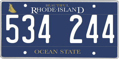 RI license plate 534244