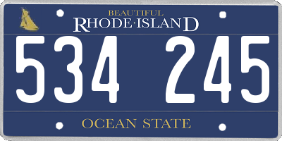 RI license plate 534245