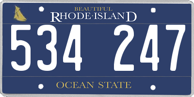 RI license plate 534247
