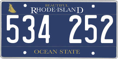RI license plate 534252