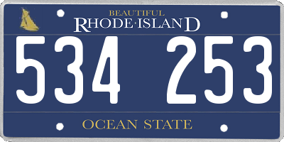 RI license plate 534253
