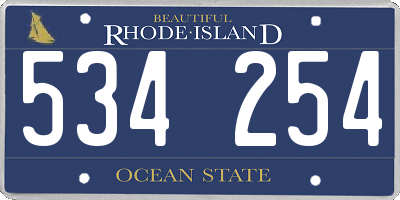 RI license plate 534254