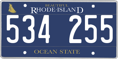 RI license plate 534255