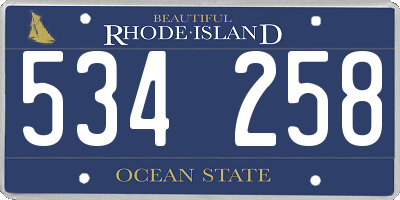 RI license plate 534258
