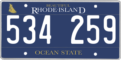RI license plate 534259