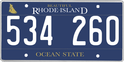 RI license plate 534260