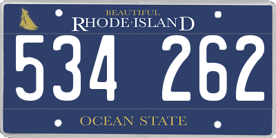 RI license plate 534262