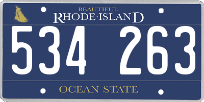 RI license plate 534263
