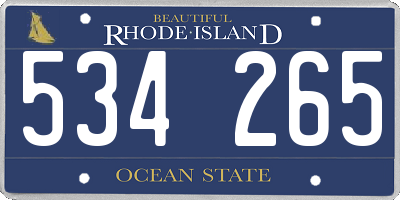 RI license plate 534265