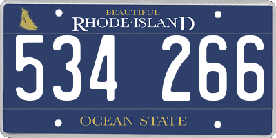 RI license plate 534266