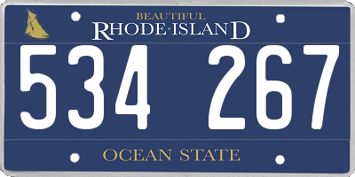 RI license plate 534267