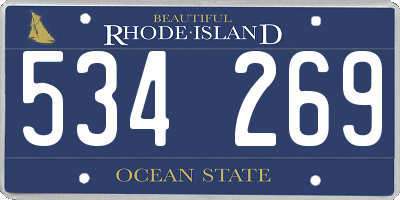 RI license plate 534269