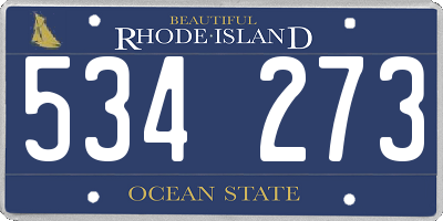 RI license plate 534273