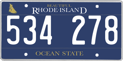 RI license plate 534278
