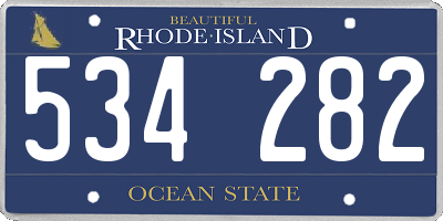 RI license plate 534282