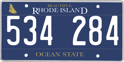 RI license plate 534284