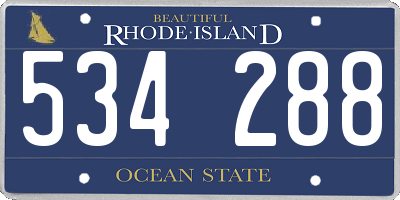 RI license plate 534288