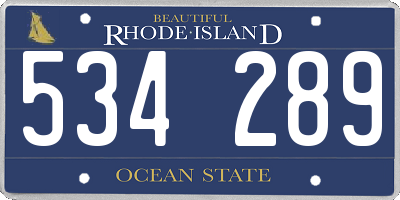RI license plate 534289