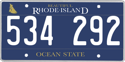 RI license plate 534292