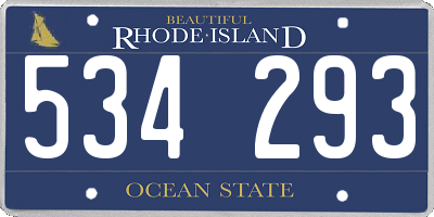 RI license plate 534293