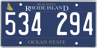 RI license plate 534294