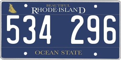 RI license plate 534296