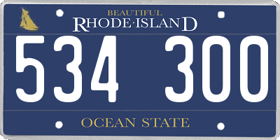 RI license plate 534300