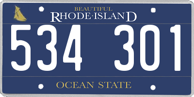 RI license plate 534301