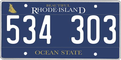 RI license plate 534303