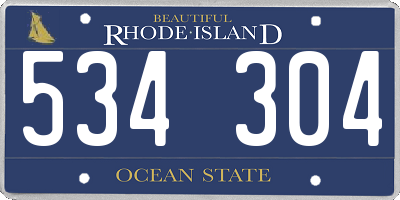 RI license plate 534304