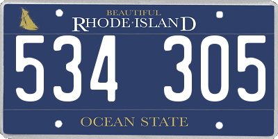 RI license plate 534305