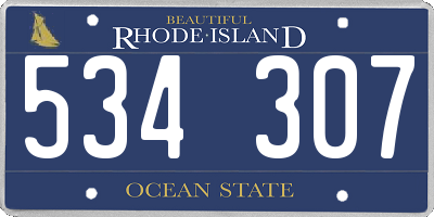 RI license plate 534307