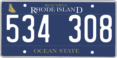 RI license plate 534308
