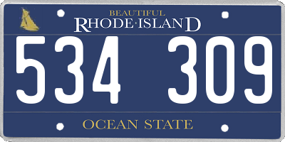 RI license plate 534309